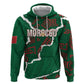 Morocco Football Custom Zip Hoodie Grunge Motifs