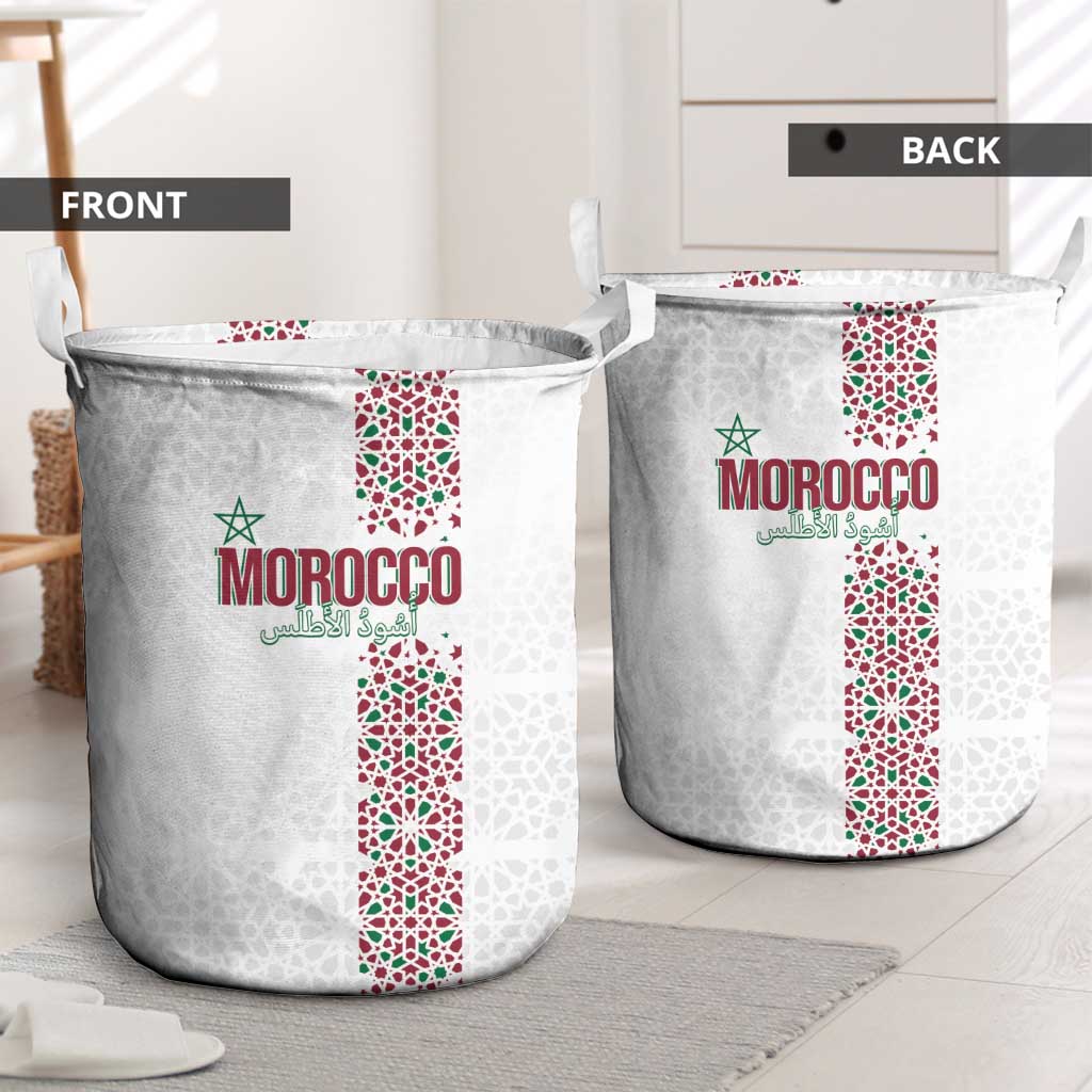 Morocco Atlas Lions Laundry Basket Arabesque Inspired Pattern