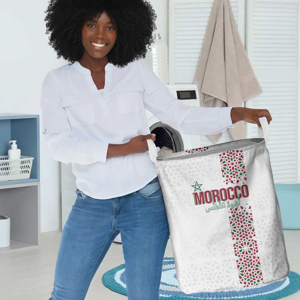 Morocco Atlas Lions Laundry Basket Arabesque Inspired Pattern