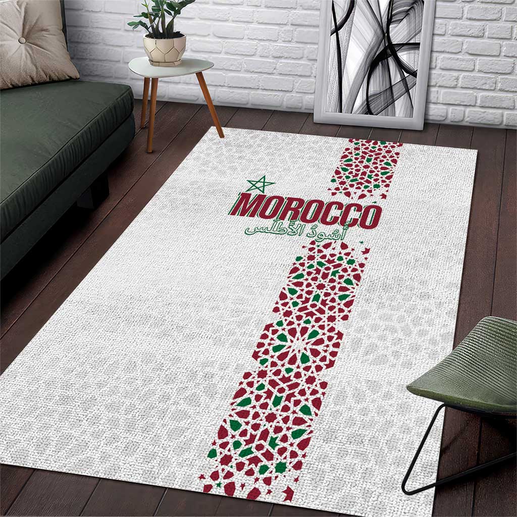Morocco Atlas Lions Area Rug Arabesque Inspired Pattern