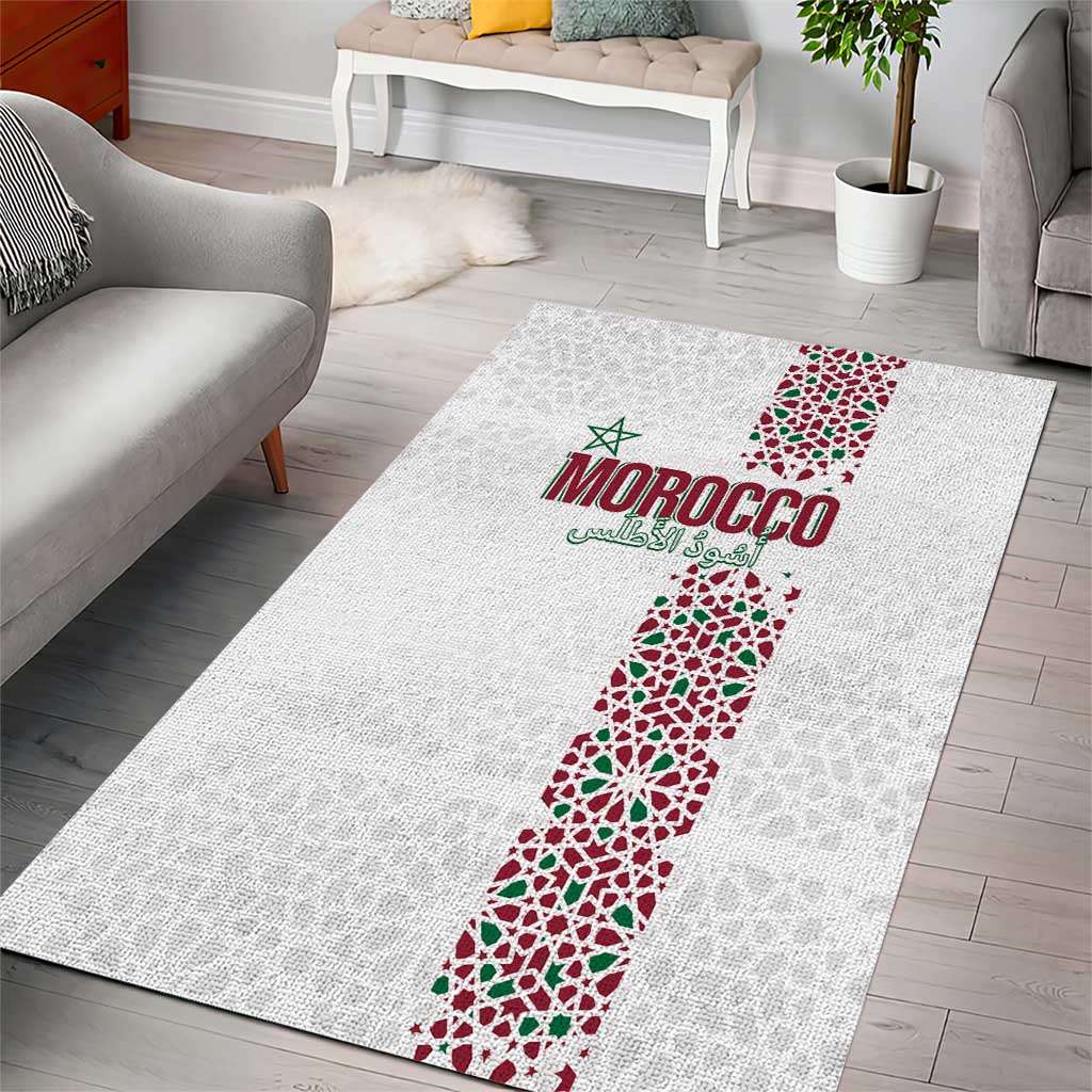Morocco Atlas Lions Area Rug Arabesque Inspired Pattern