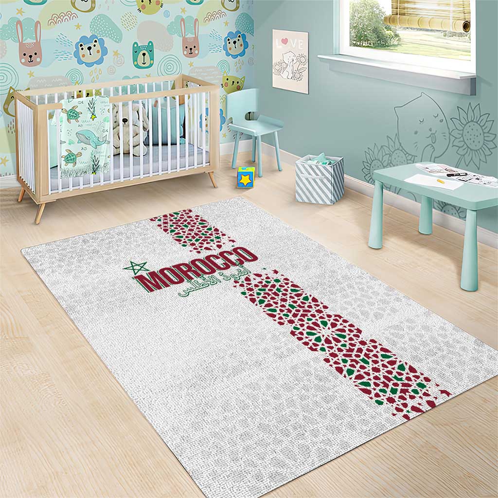 Morocco Atlas Lions Area Rug Arabesque Inspired Pattern