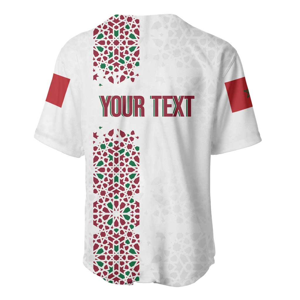 Morocco Atlas Lions Personalized Baseball Jersey Arabesque Inspired Pattern