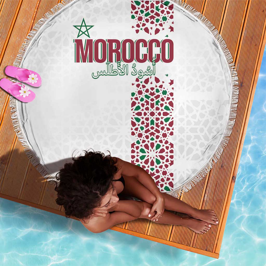 Morocco Atlas Lions Beach Blanket Arabesque Inspired Pattern