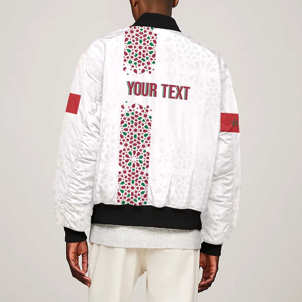 Morocco Atlas Lions Personalized Bomber Jacket Arabesque Inspired Pattern