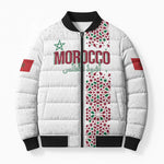 Morocco Atlas Lions Personalized Bomber Puffer Jacket Arabesque Inspired Pattern