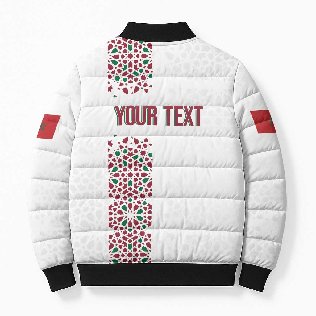 Morocco Atlas Lions Personalized Bomber Puffer Jacket Arabesque Inspired Pattern