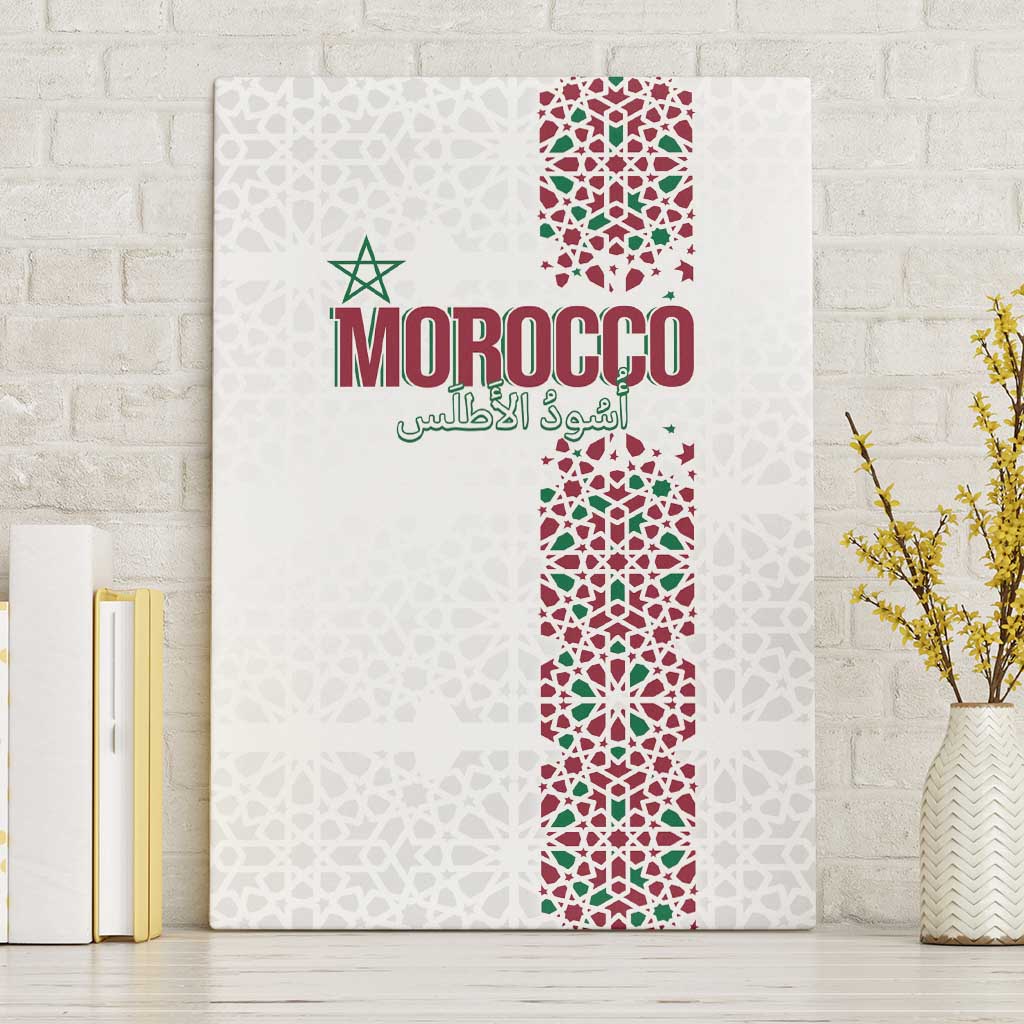 Morocco Atlas Lions Canvas Wall Art Arabesque Inspired Pattern