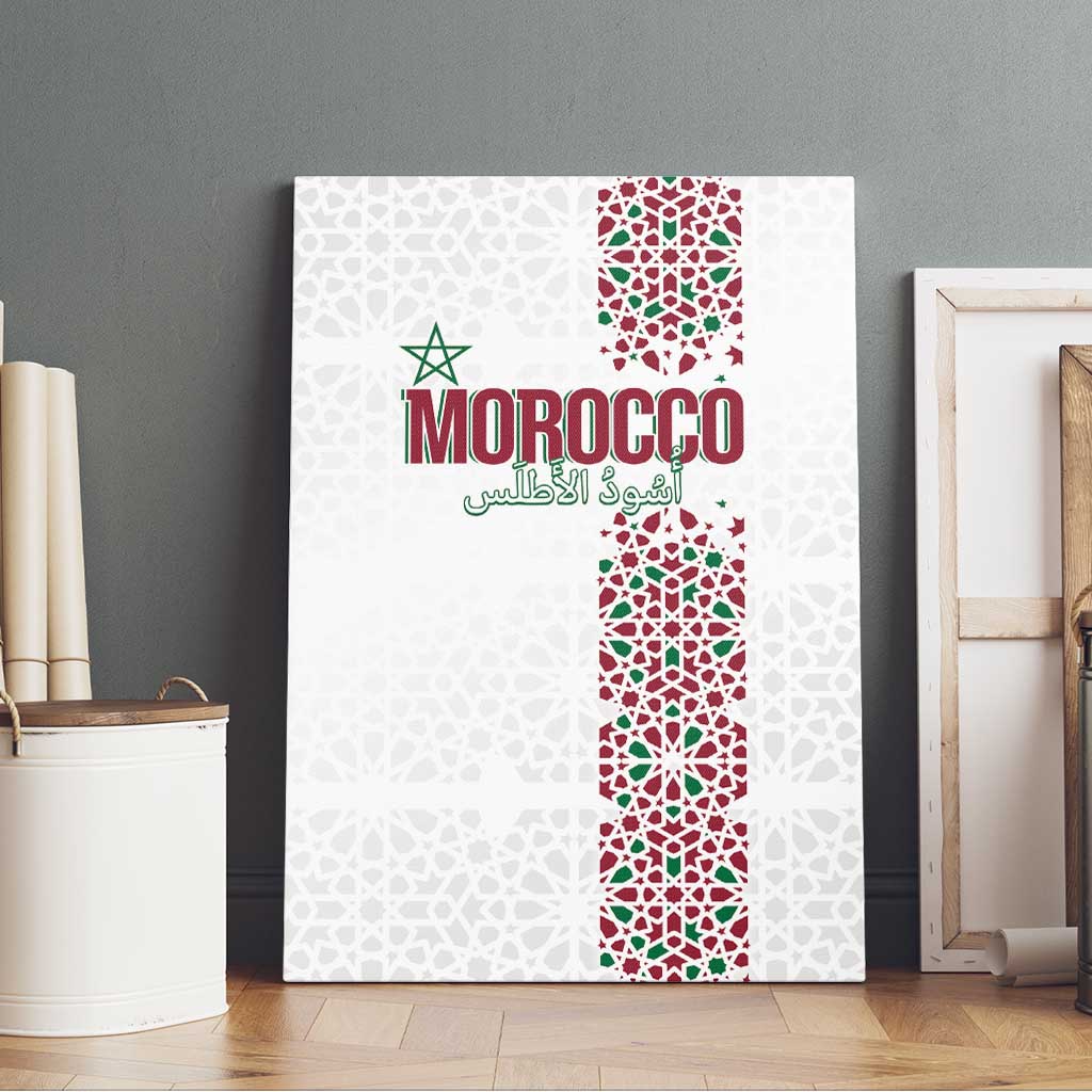 Morocco Atlas Lions Canvas Wall Art Arabesque Inspired Pattern