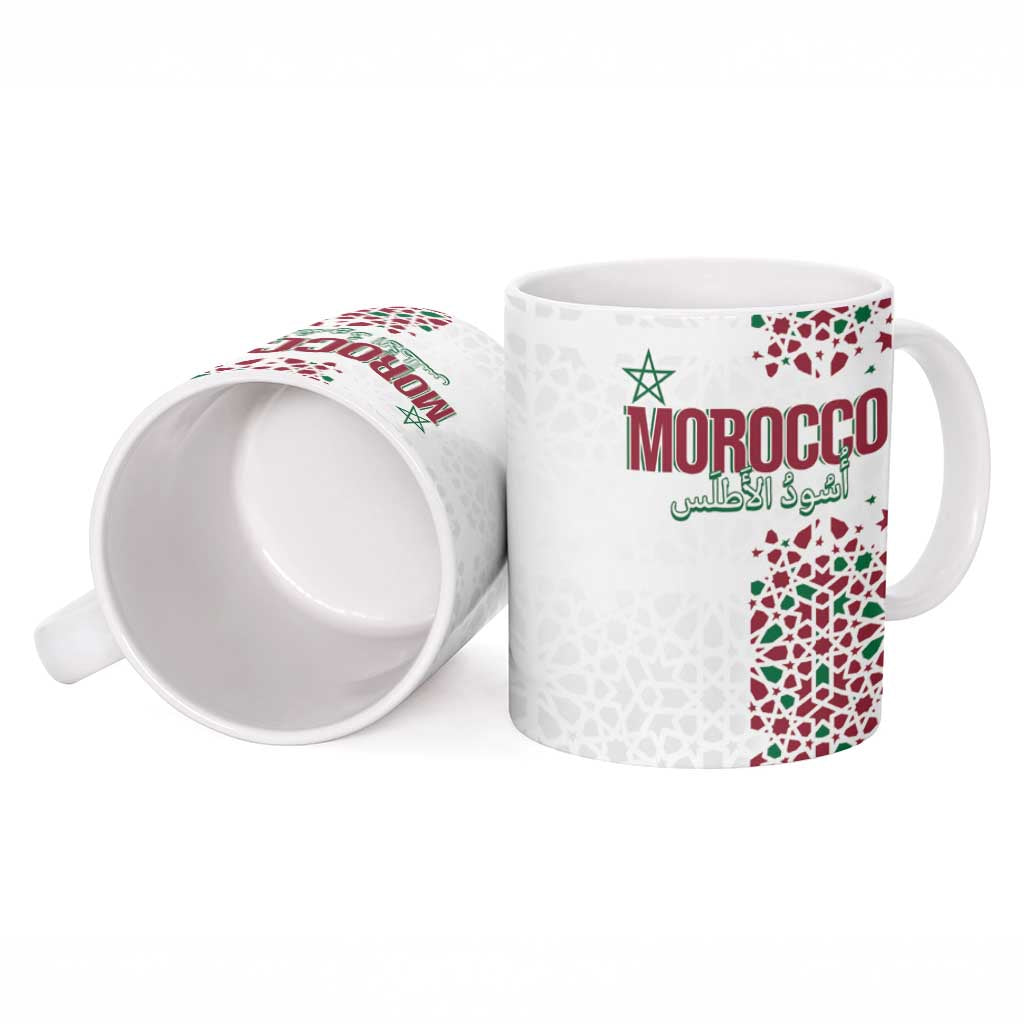 Morocco Atlas Lions Personalized Ceramic Mug Arabesque Inspired Pattern