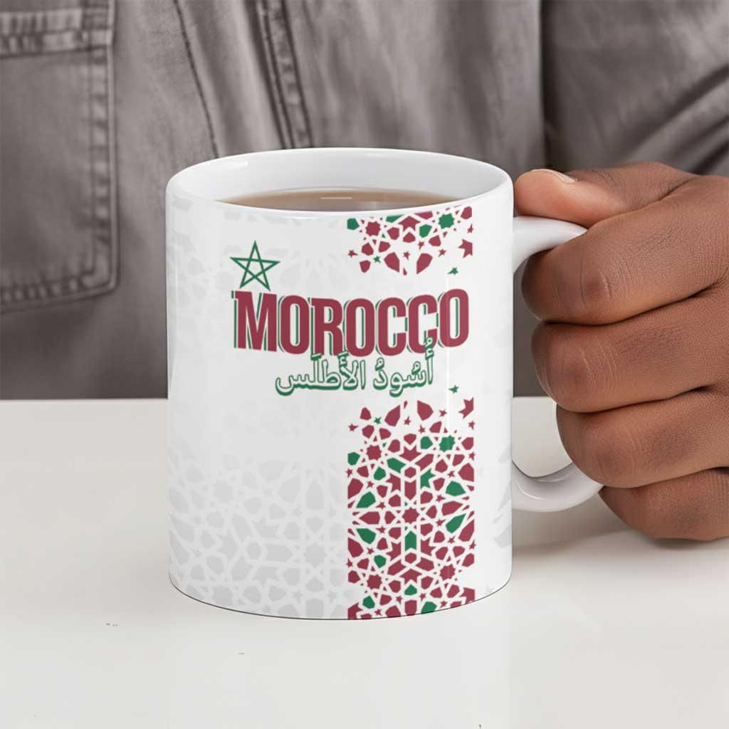 Morocco Atlas Lions Personalized Ceramic Mug Arabesque Inspired Pattern