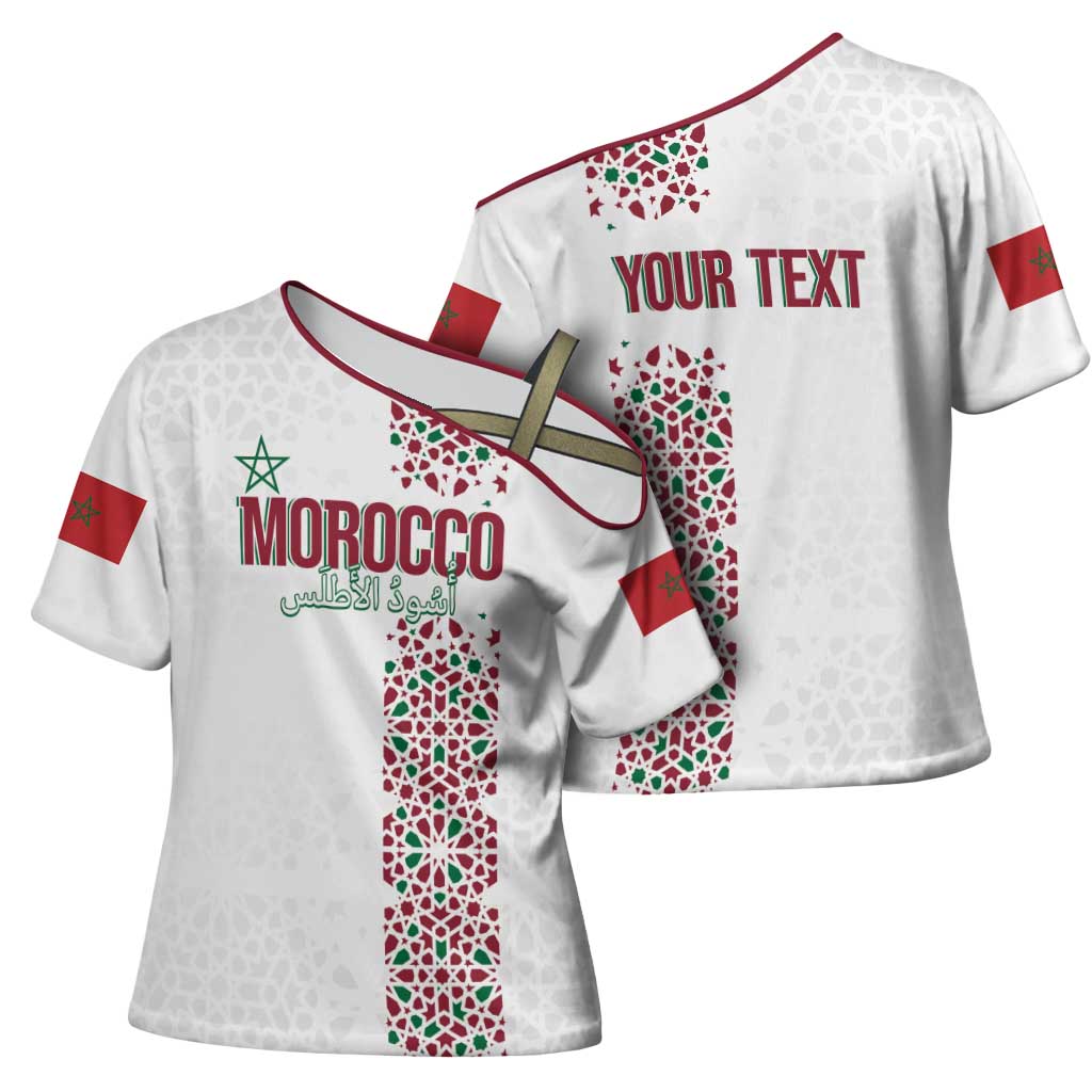 Morocco Atlas Lions Personalized Cross Shoulder Shirt Arabesque Inspired Pattern