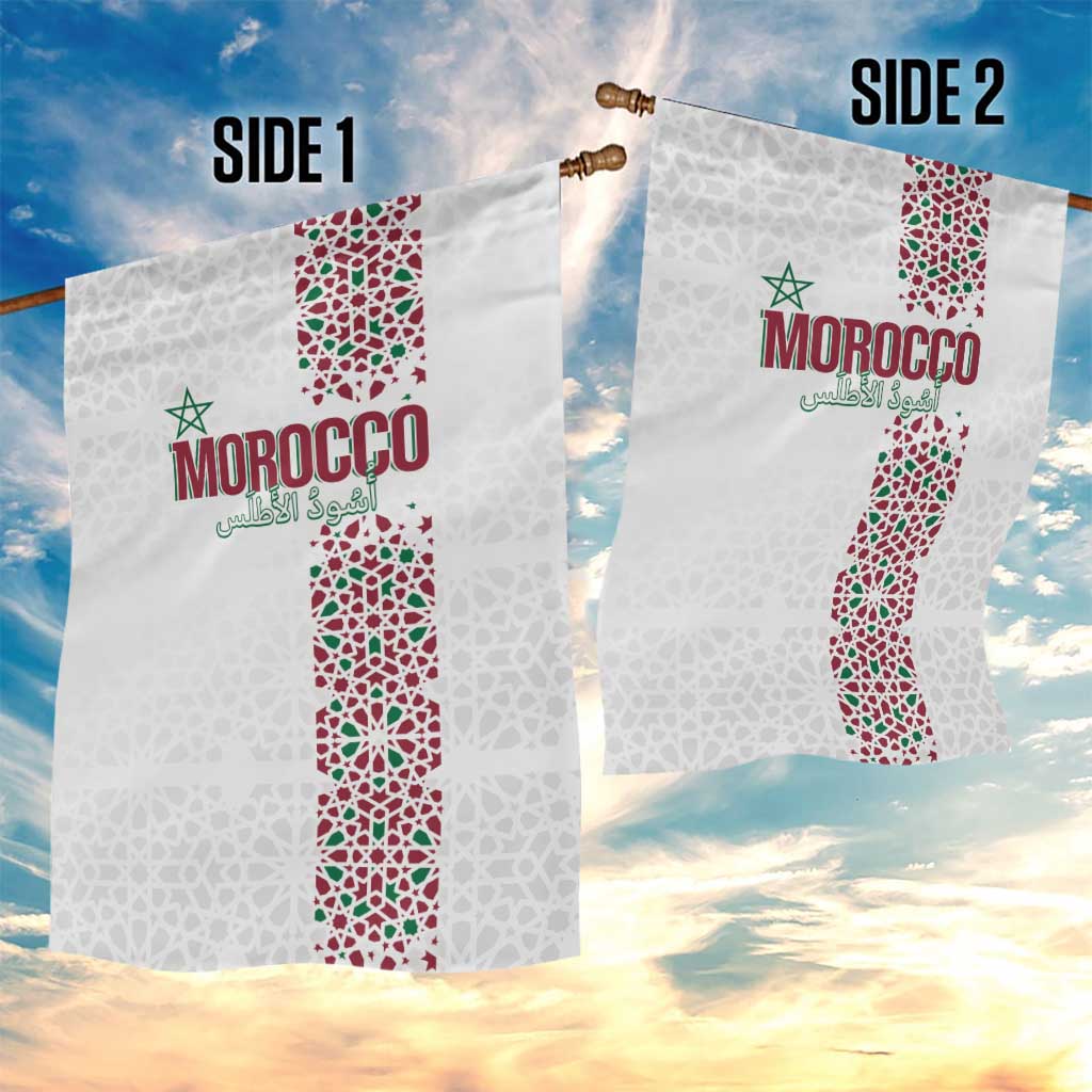 Morocco Atlas Lions Garden Flag Arabesque Inspired Pattern