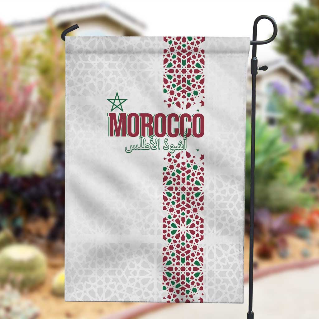 Morocco Atlas Lions Garden Flag Arabesque Inspired Pattern