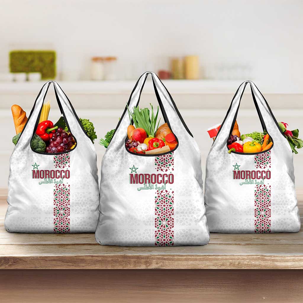 Morocco Atlas Lions Grocery Bag Arabesque Inspired Pattern