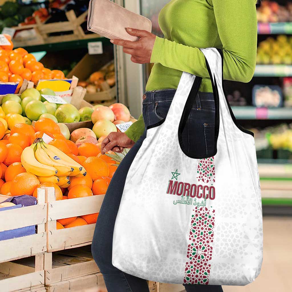 Morocco Atlas Lions Grocery Bag Arabesque Inspired Pattern