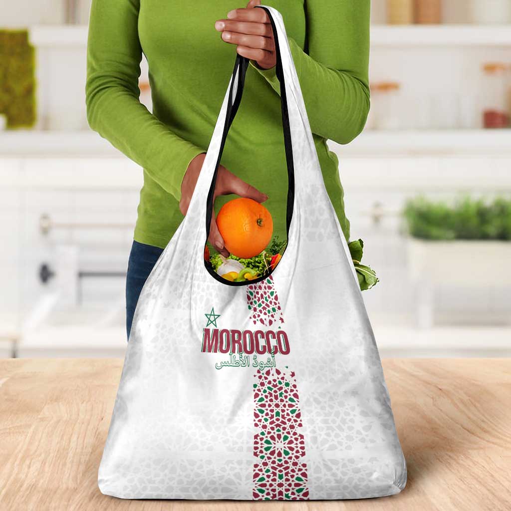 Morocco Atlas Lions Grocery Bag Arabesque Inspired Pattern