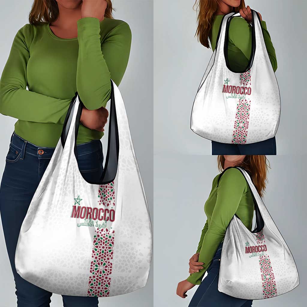 Morocco Atlas Lions Grocery Bag Arabesque Inspired Pattern