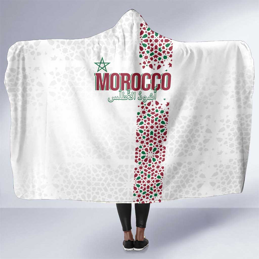 Morocco Atlas Lions Hooded Blanket Arabesque Inspired Pattern