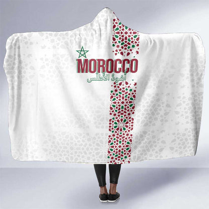 Morocco Atlas Lions Hooded Blanket Arabesque Inspired Pattern