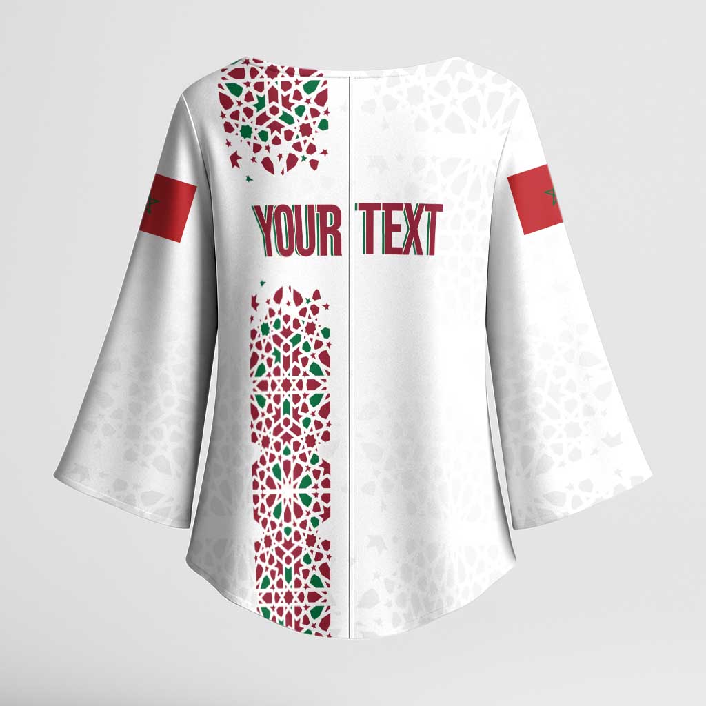 Morocco Atlas Lions Personalized Kimono Sleeve Blouse Arabesque Inspired Pattern