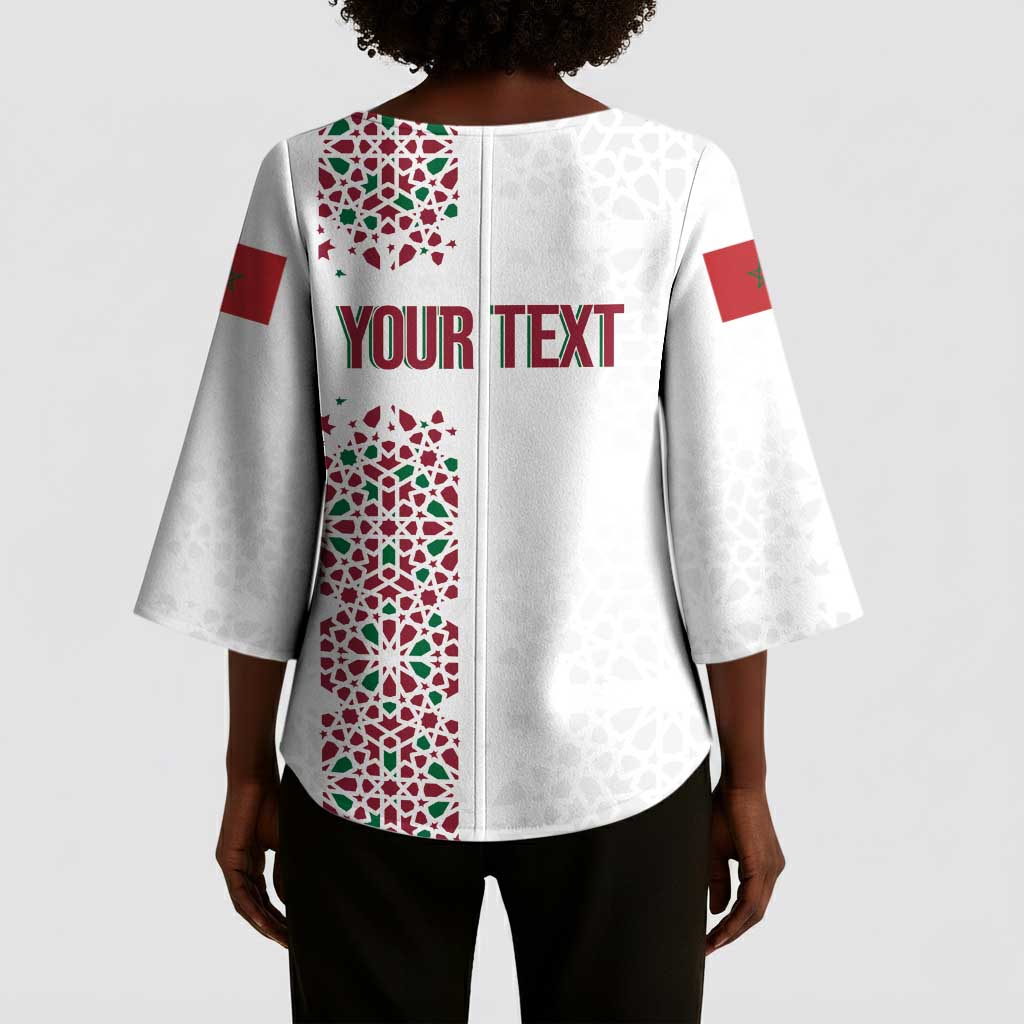 Morocco Atlas Lions Personalized Kimono Sleeve Blouse Arabesque Inspired Pattern