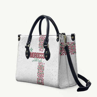 Morocco Atlas Lions Leather Bag Arabesque Inspired Pattern