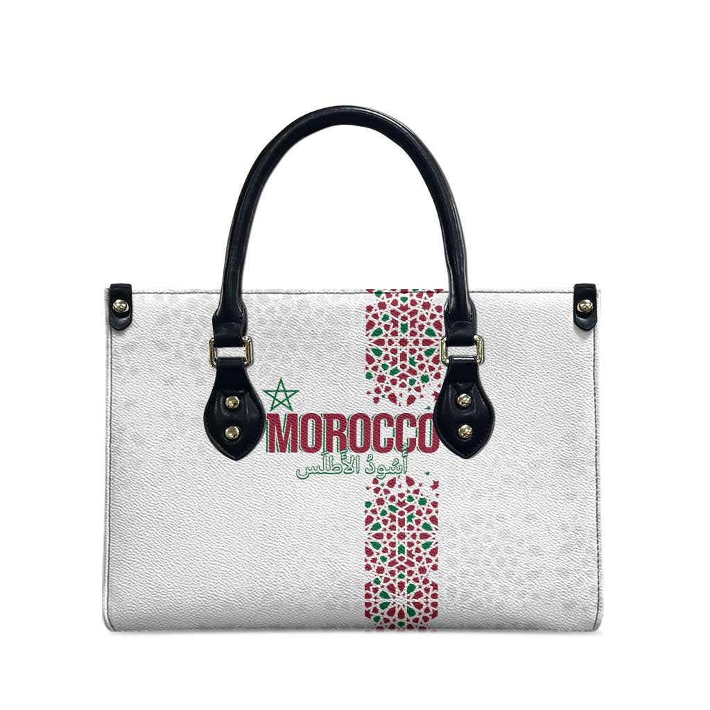 Morocco Atlas Lions Leather Bag Arabesque Inspired Pattern