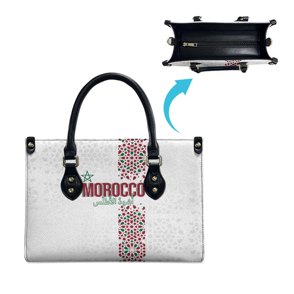 Morocco Atlas Lions Leather Bag Arabesque Inspired Pattern