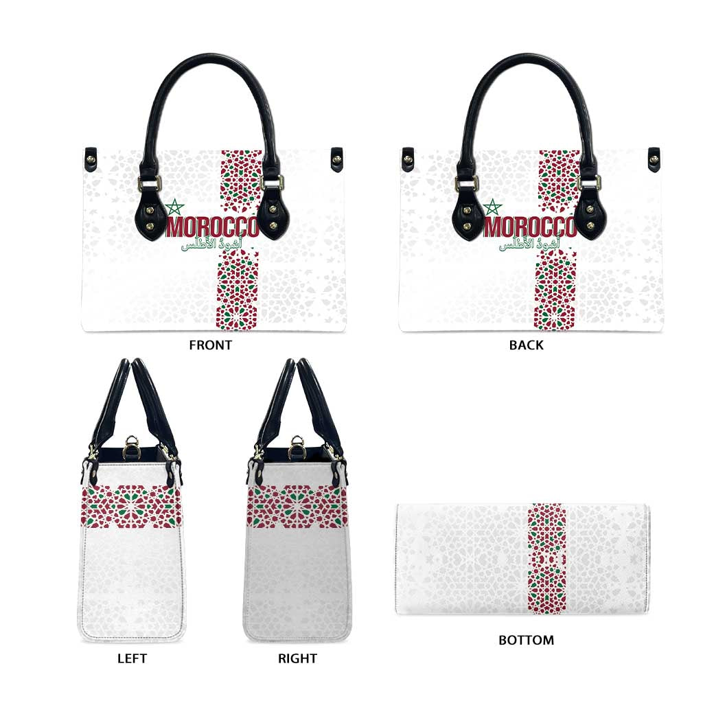Morocco Atlas Lions Leather Bag Arabesque Inspired Pattern