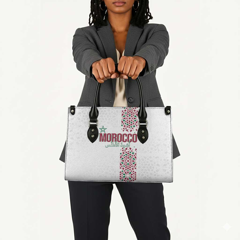 Morocco Atlas Lions Leather Bag Arabesque Inspired Pattern