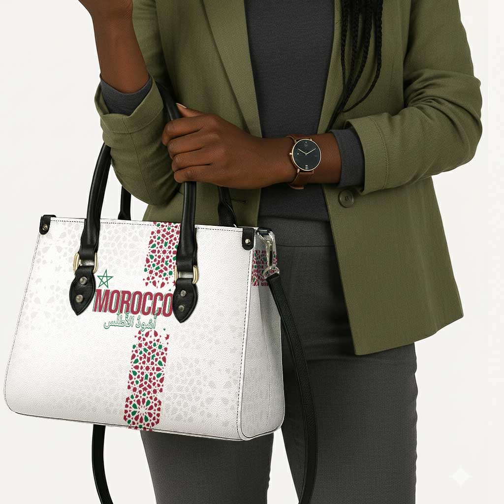 Morocco Atlas Lions Leather Bag Arabesque Inspired Pattern