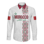 Morocco Atlas Lions Personalized Long Sleeve Button Shirt Arabesque Inspired Pattern
