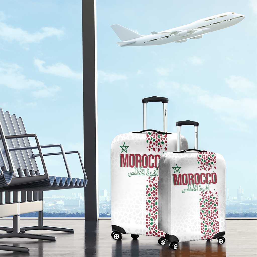Morocco Atlas Lions Luggage Cover Arabesque Inspired Pattern