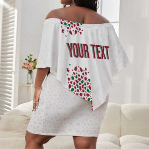 Morocco Atlas Lions Personalized Off Shoulder Short Dress Arabesque Inspired Pattern