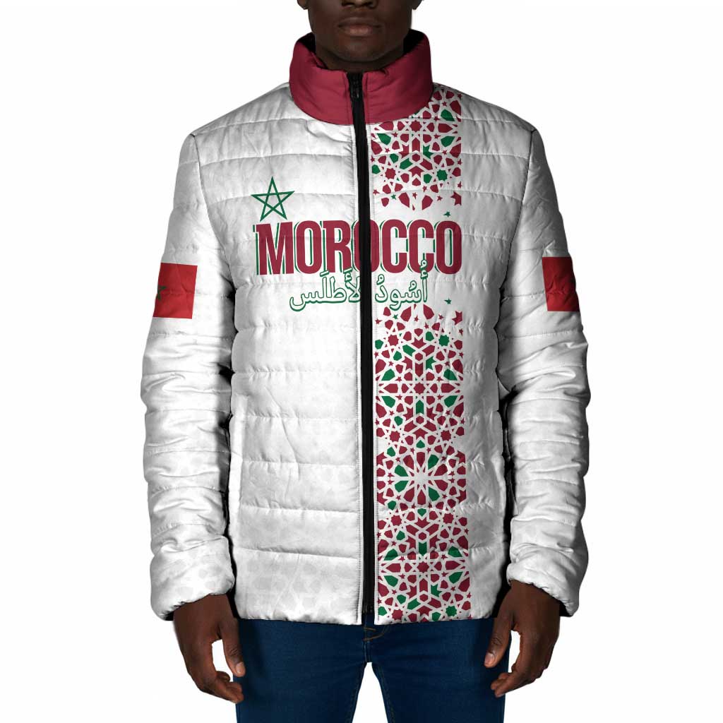 Morocco Atlas Lions Personalized Padded Jacket Arabesque Inspired Pattern