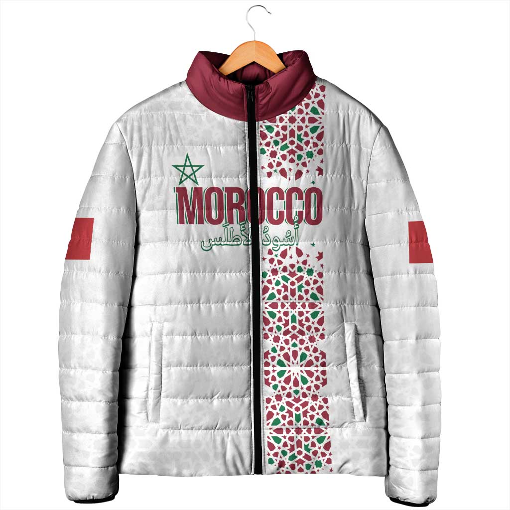 Morocco Atlas Lions Personalized Padded Jacket Arabesque Inspired Pattern
