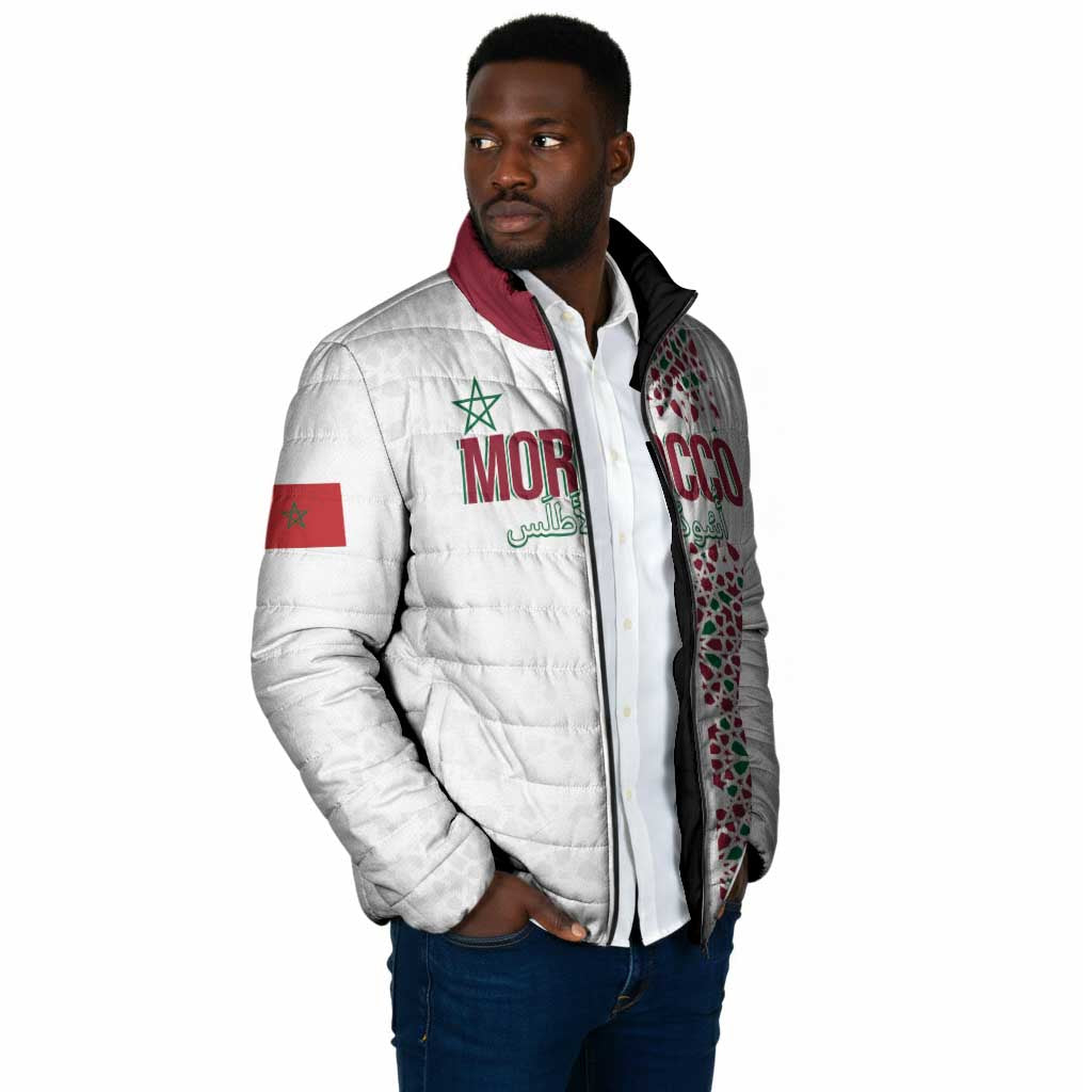 Morocco Atlas Lions Personalized Padded Jacket Arabesque Inspired Pattern