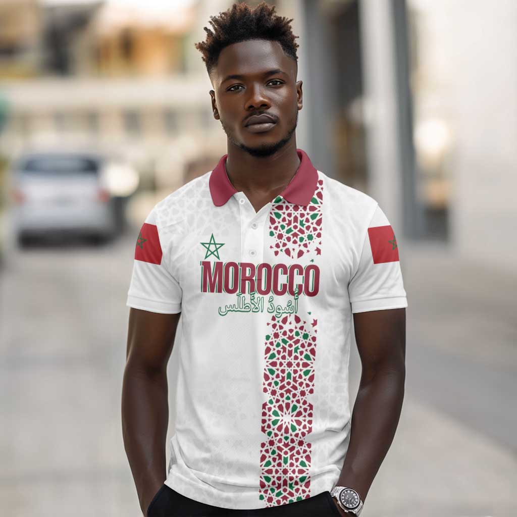 Morocco Atlas Lions Personalized Polo Shirt Arabesque Inspired Pattern