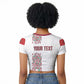 Morocco Atlas Lions Personalized Raglan Cropped T shirt Arabesque Inspired Pattern