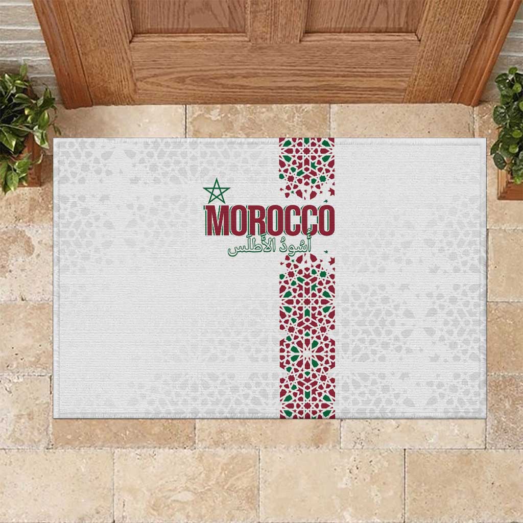 Morocco Atlas Lions Rubber Doormat Arabesque Inspired Pattern