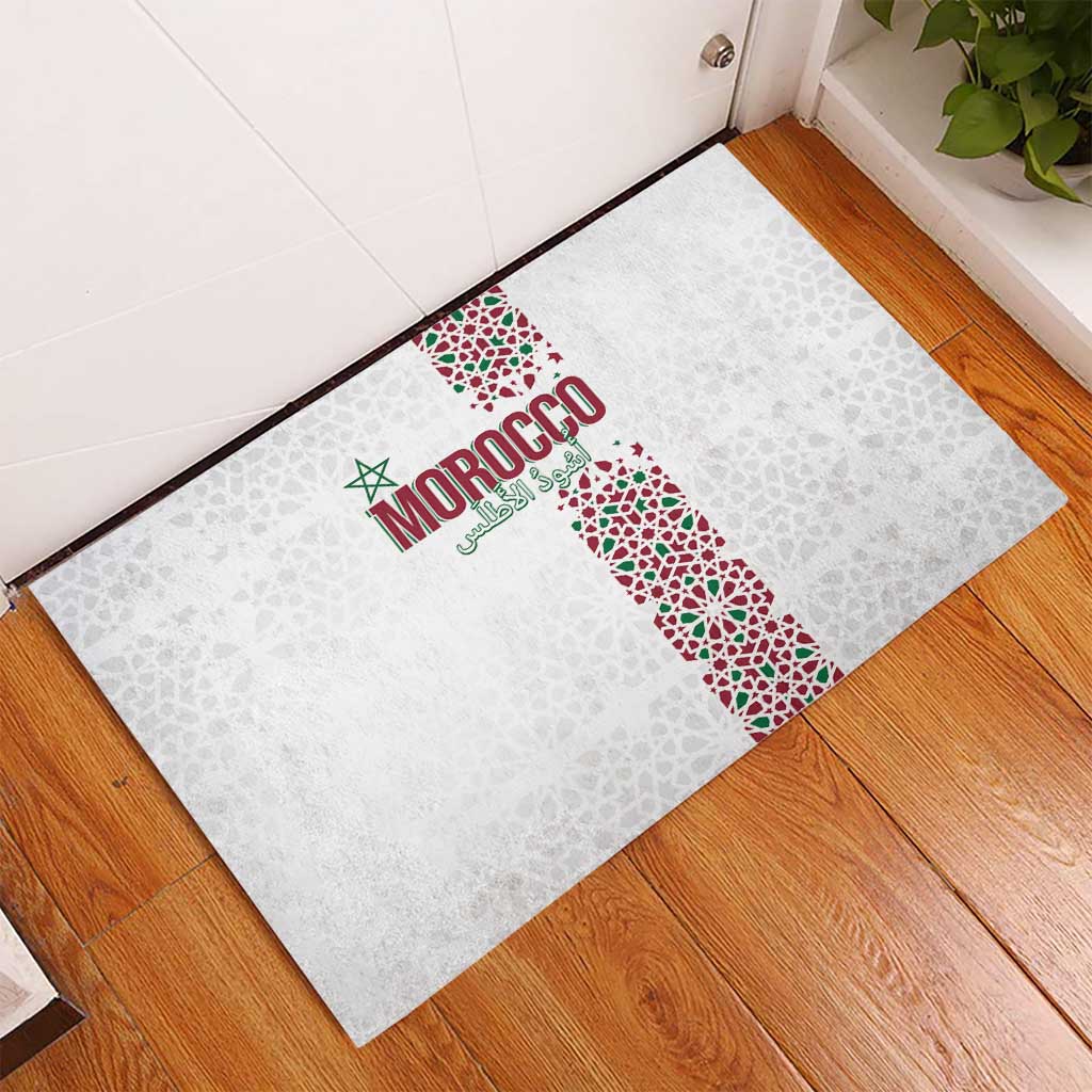 Morocco Atlas Lions Rubber Doormat Arabesque Inspired Pattern