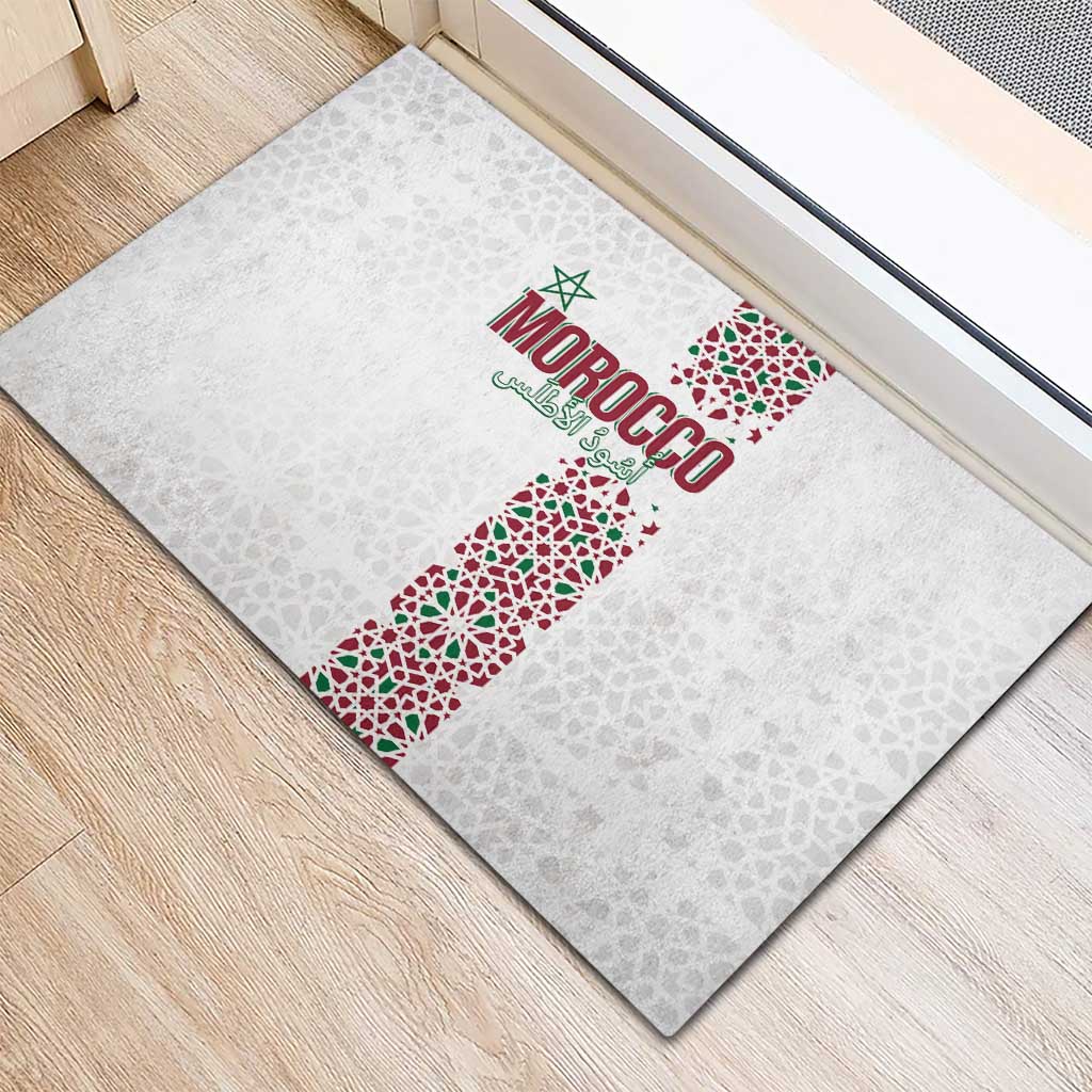 Morocco Atlas Lions Rubber Doormat Arabesque Inspired Pattern