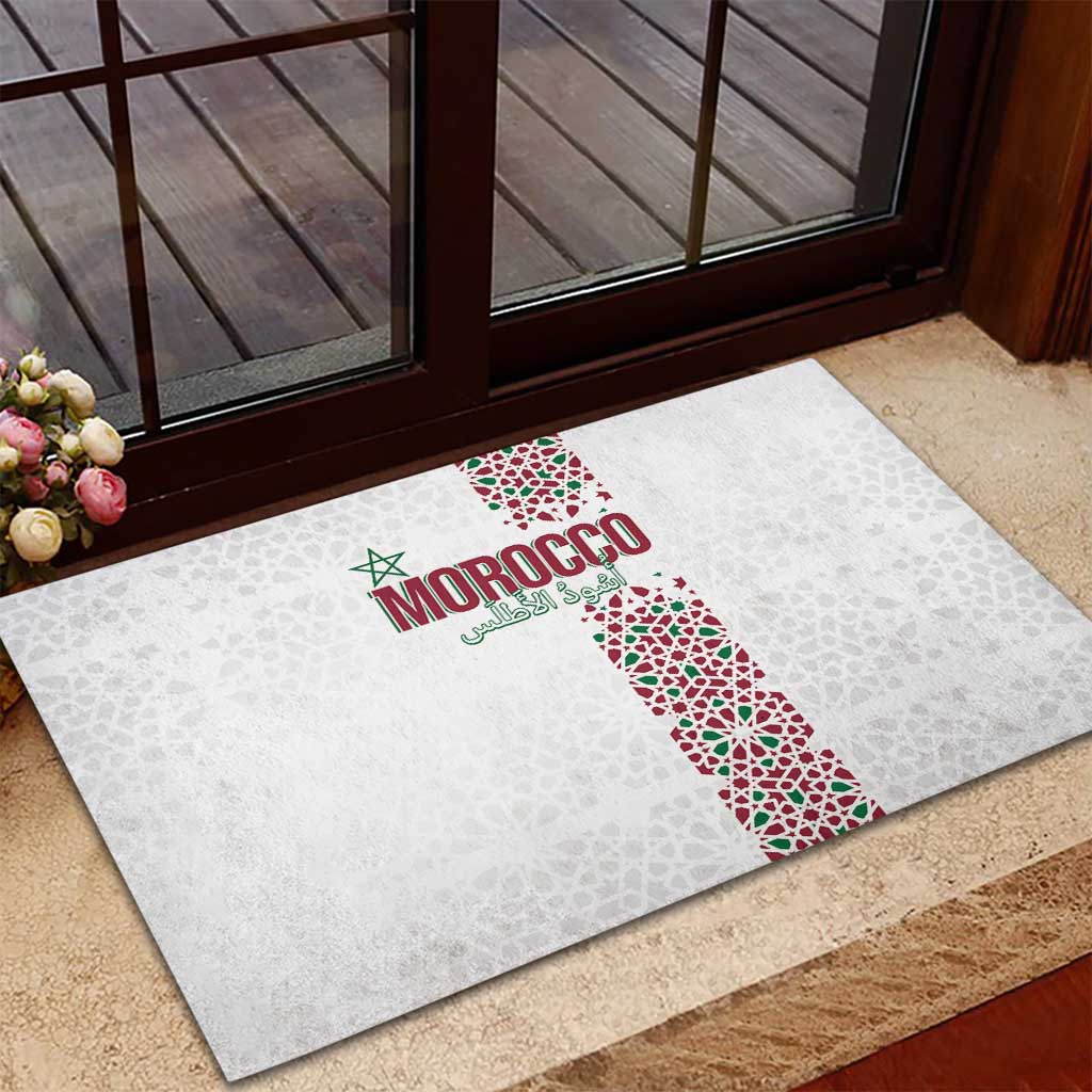 Morocco Atlas Lions Rubber Doormat Arabesque Inspired Pattern