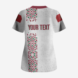 Morocco Atlas Lions Personalized Scrub Top Arabesque Inspired Pattern