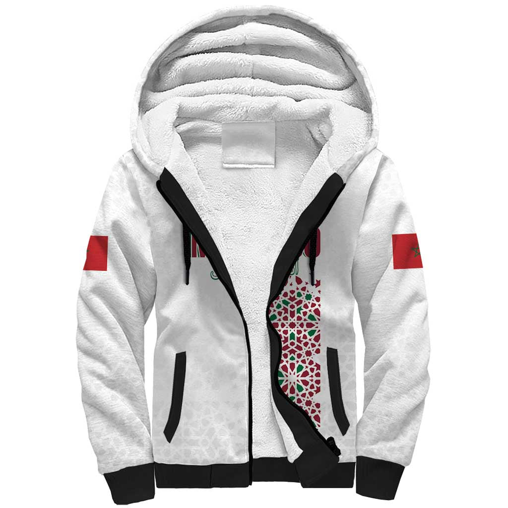 Morocco Atlas Lions Personalized Sherpa Hoodie Arabesque Inspired Pattern