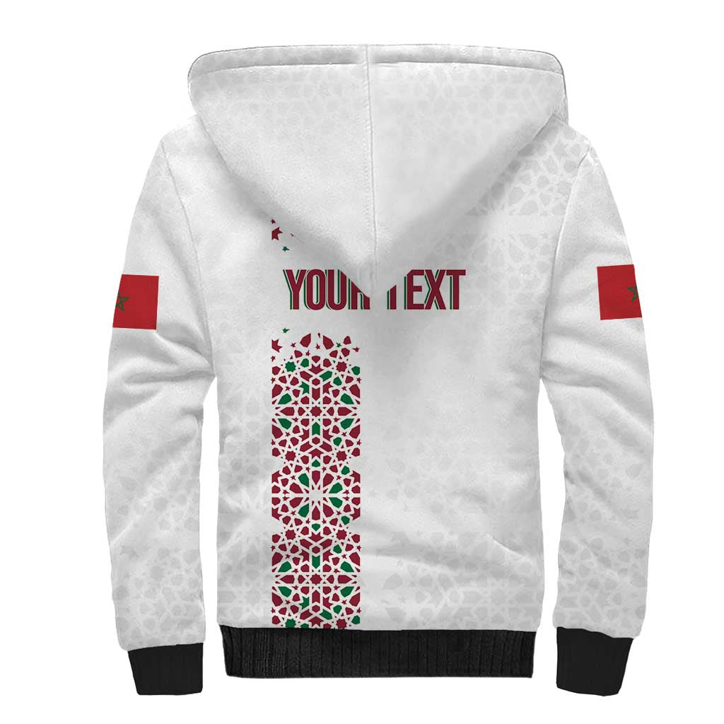 Morocco Atlas Lions Personalized Sherpa Hoodie Arabesque Inspired Pattern