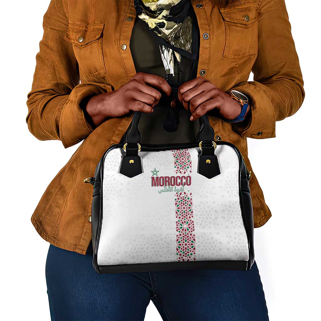 Morocco Atlas Lions Shoulder Handbag Arabesque Inspired Pattern