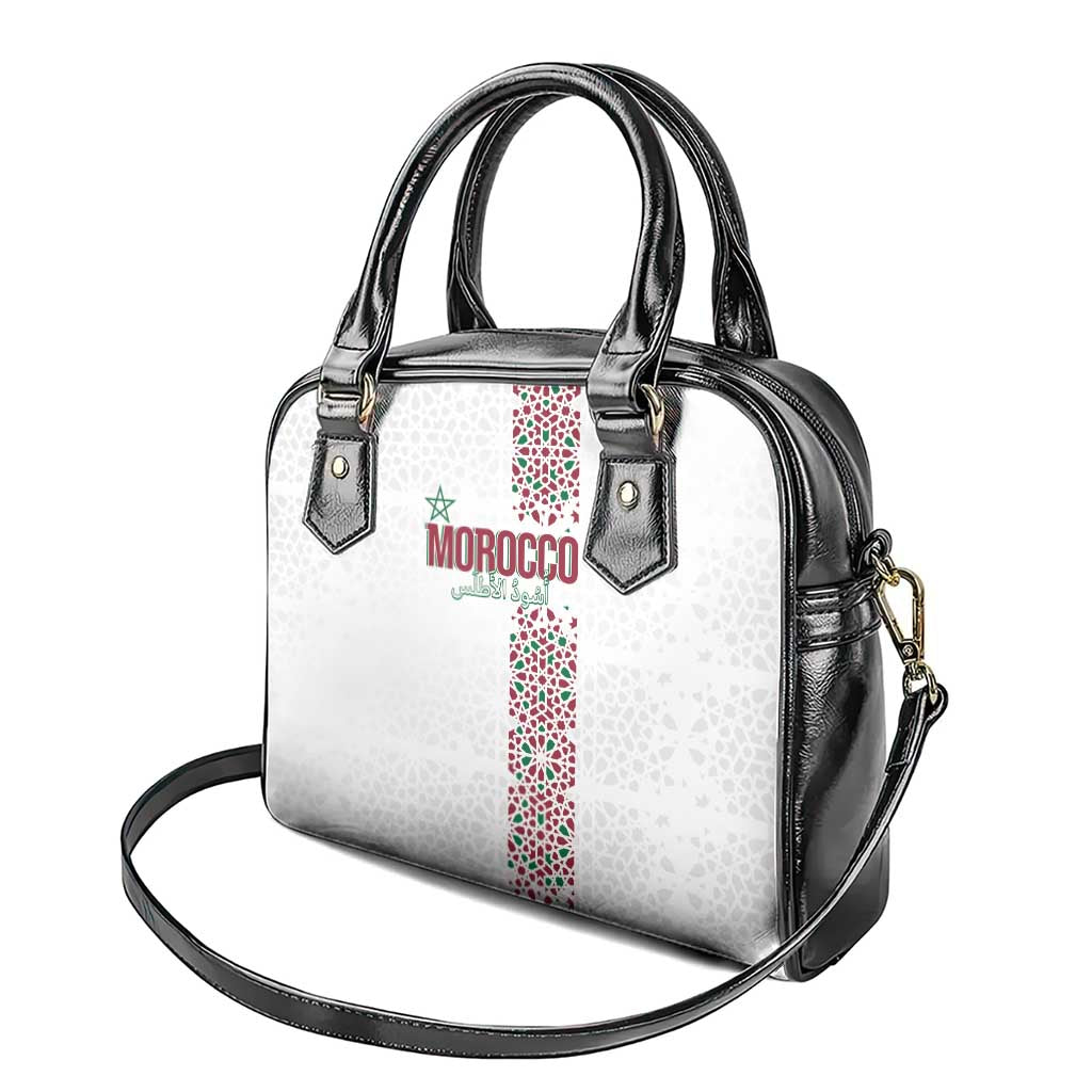 Morocco Atlas Lions Shoulder Handbag Arabesque Inspired Pattern