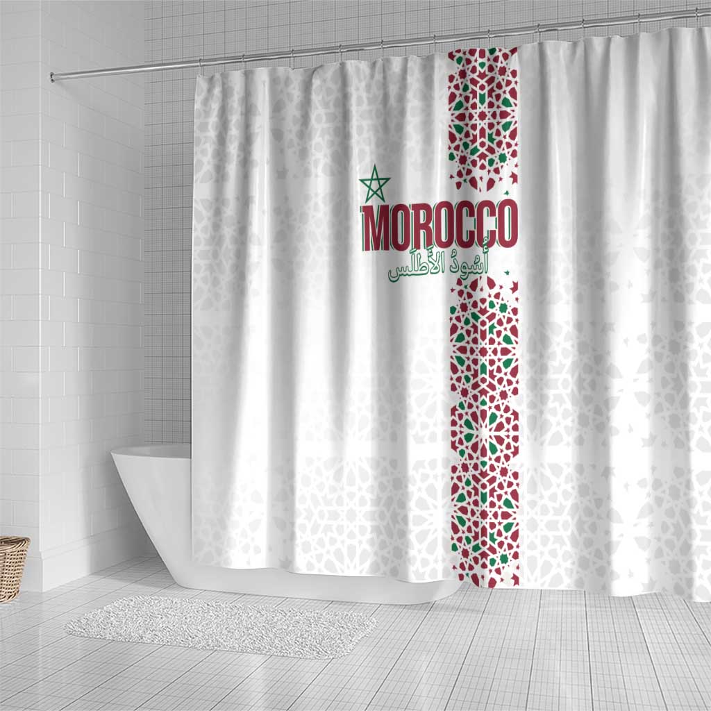 Morocco Atlas Lions Shower Curtain Arabesque Inspired Pattern